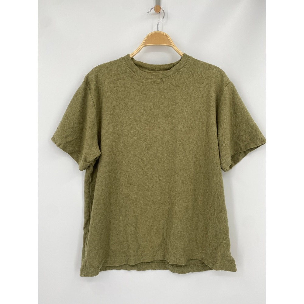 Rhythm Vintage T-Shirt Mens Size Medium Olive Green Textured Slub Cotton